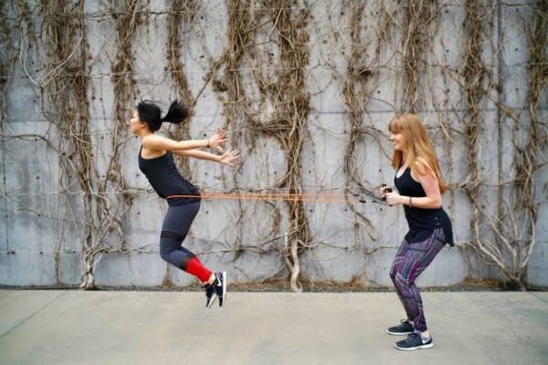 Resistance band broad jump