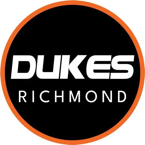 Dukes Gym Richmond logo. Personal training and fitness center in Richmond, UK. Gym logo in black and orange.
