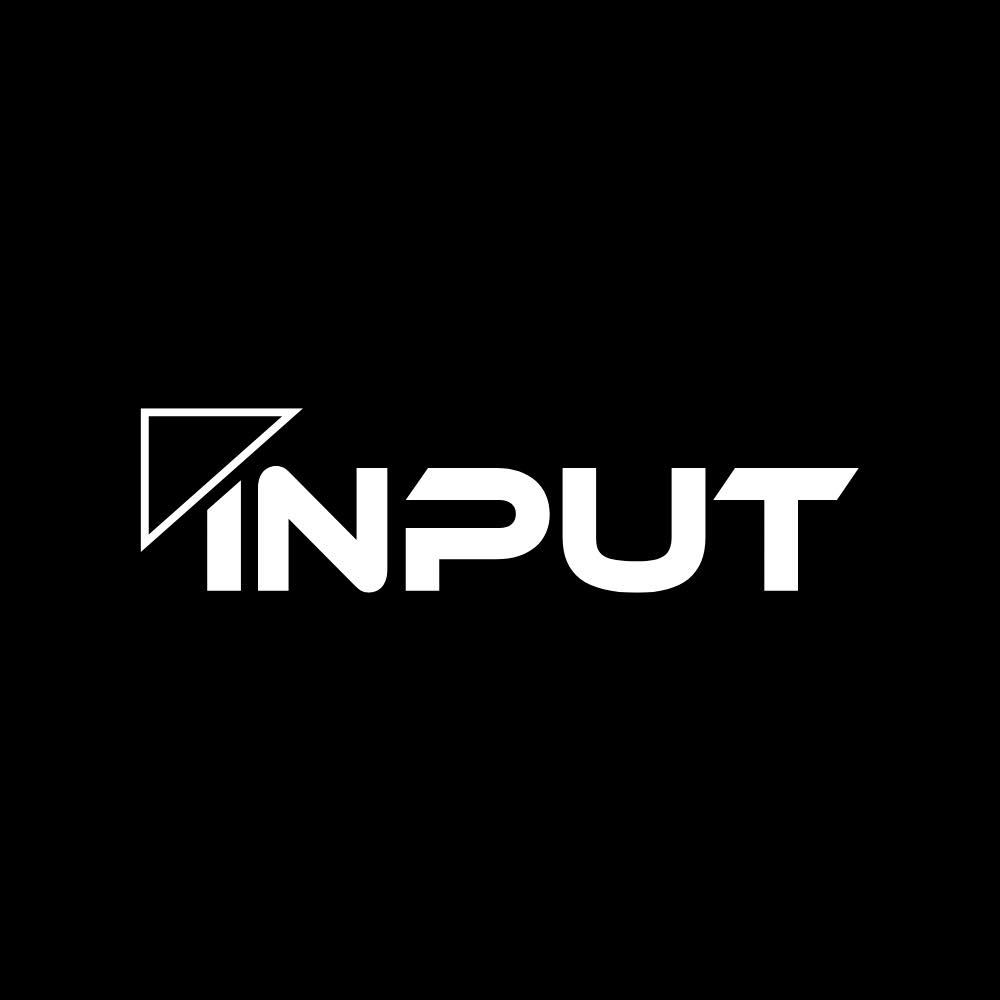 Input logo. Frankston personal trainer, fitness input. Black and white graphic.