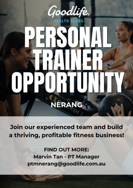 Goodlife Health Clubs Personal Trainer Opportunity in Nerang, Gold Coast. Join our experienced fitness team!