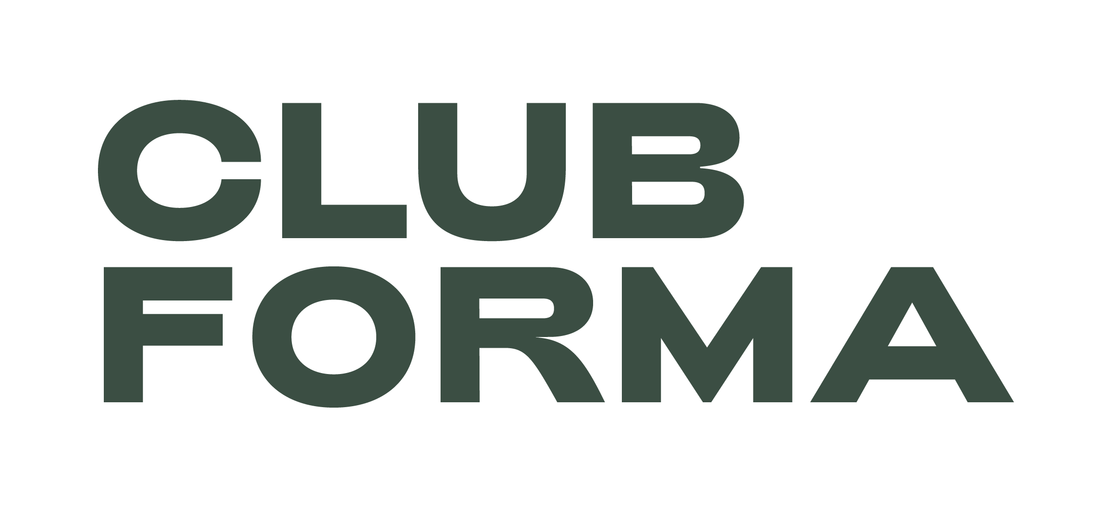 Dark green Club Forma logo in a bold, sans-serif font against a white background.